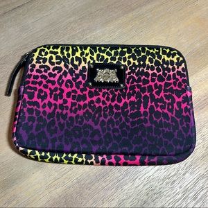 Juicy Couture Ipad Mini Colorful Ombre Leopard Zip Around Carrying Case